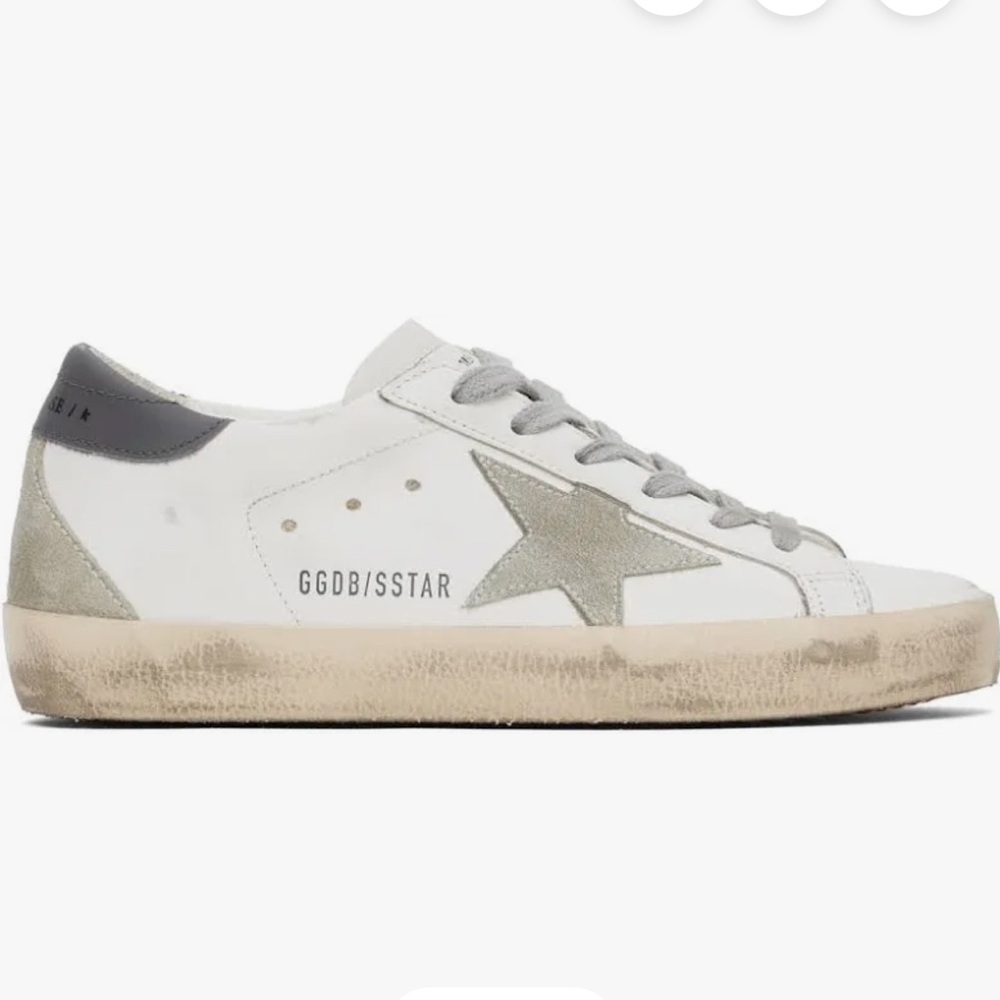 Golden Goose White Grey Suede Hi Star
